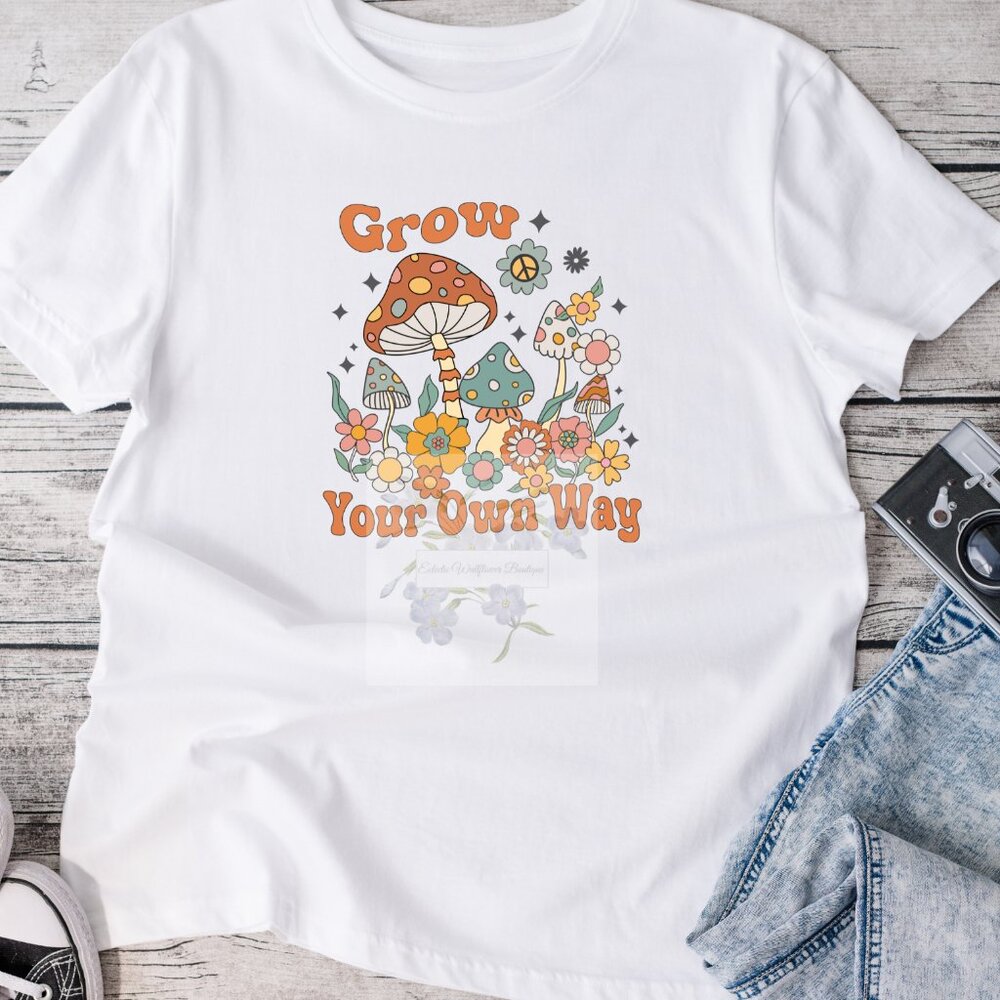 Grow your own way graphic tee shirt